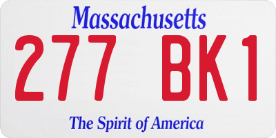 MA license plate 277BK1