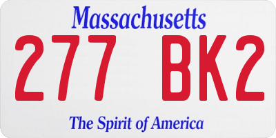 MA license plate 277BK2