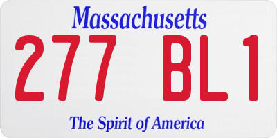 MA license plate 277BL1