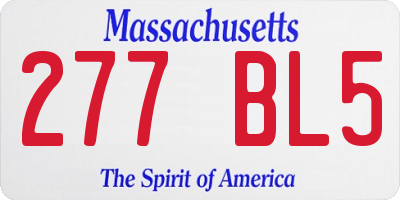 MA license plate 277BL5
