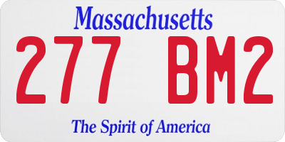 MA license plate 277BM2