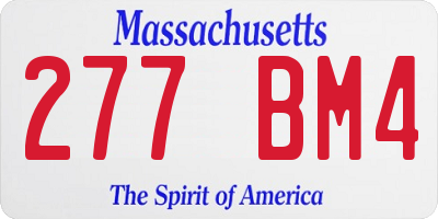 MA license plate 277BM4