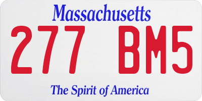 MA license plate 277BM5