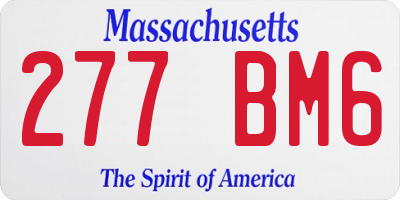 MA license plate 277BM6