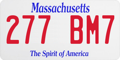 MA license plate 277BM7