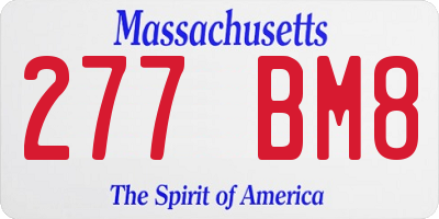 MA license plate 277BM8
