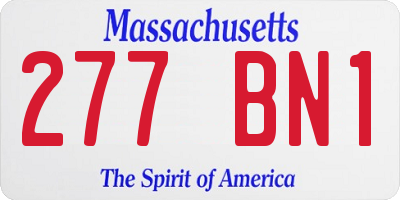 MA license plate 277BN1