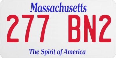 MA license plate 277BN2