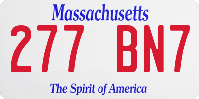 MA license plate 277BN7
