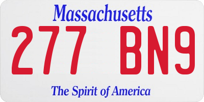 MA license plate 277BN9