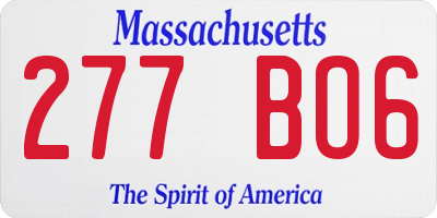 MA license plate 277BO6