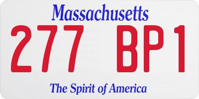 MA license plate 277BP1