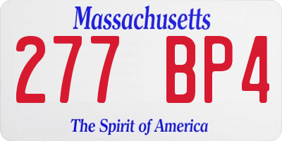 MA license plate 277BP4