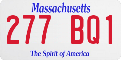 MA license plate 277BQ1