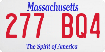 MA license plate 277BQ4