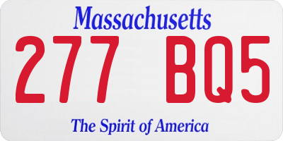 MA license plate 277BQ5
