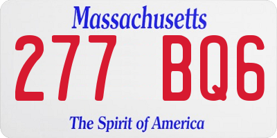 MA license plate 277BQ6