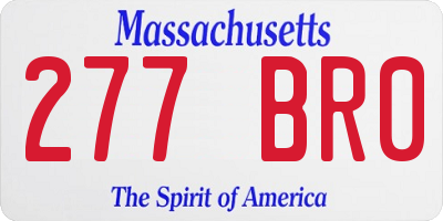 MA license plate 277BR0