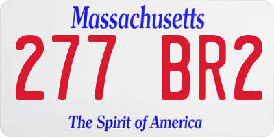 MA license plate 277BR2