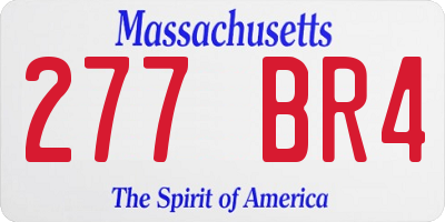 MA license plate 277BR4