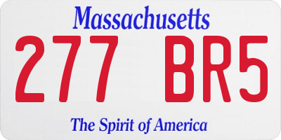 MA license plate 277BR5