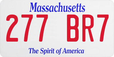 MA license plate 277BR7