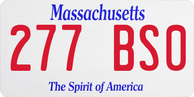 MA license plate 277BS0