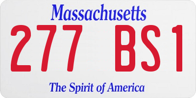 MA license plate 277BS1