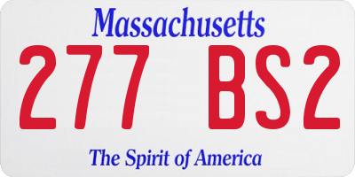 MA license plate 277BS2