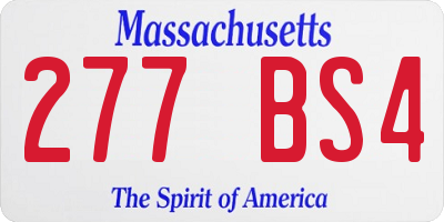 MA license plate 277BS4
