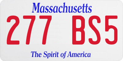 MA license plate 277BS5