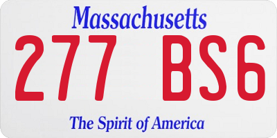 MA license plate 277BS6