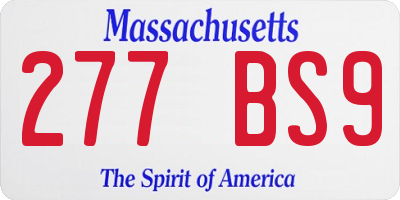 MA license plate 277BS9
