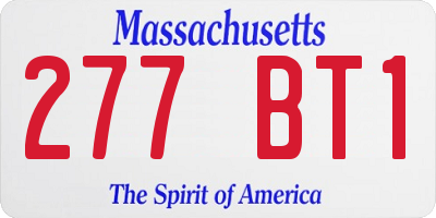 MA license plate 277BT1