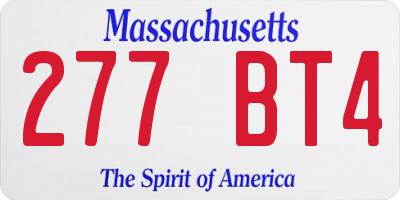 MA license plate 277BT4