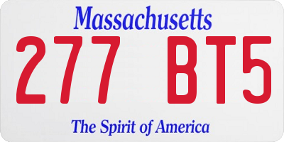 MA license plate 277BT5