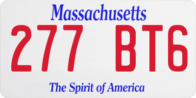 MA license plate 277BT6