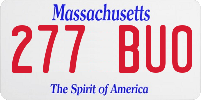 MA license plate 277BU0