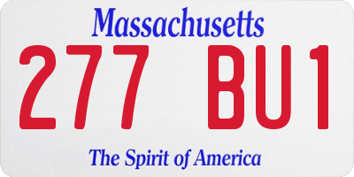 MA license plate 277BU1