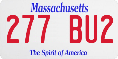 MA license plate 277BU2