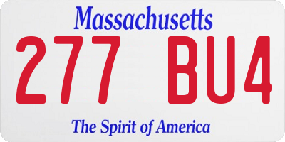 MA license plate 277BU4