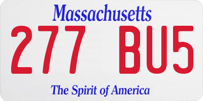 MA license plate 277BU5