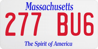 MA license plate 277BU6