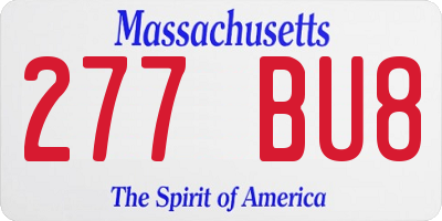 MA license plate 277BU8