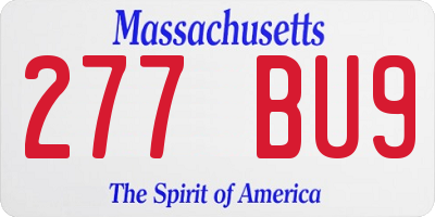 MA license plate 277BU9