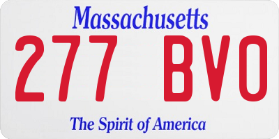 MA license plate 277BV0