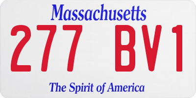 MA license plate 277BV1