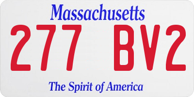 MA license plate 277BV2