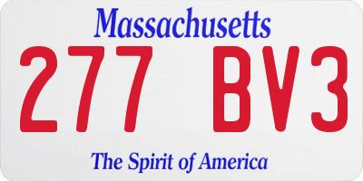 MA license plate 277BV3