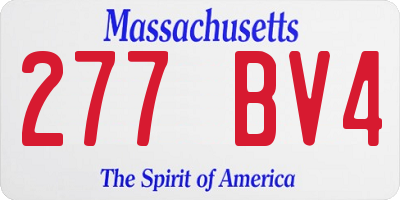 MA license plate 277BV4